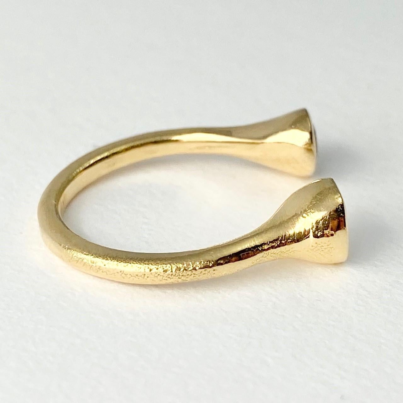 Debra Navarro Oval and Pear Diamond 18 Karat Yellow Gold Cuff Band Ring In New Condition For Sale In Wichita, KS