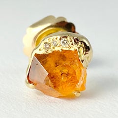 Debra Navarro 2.32 Carat Garnet and Diamond 18 Karat Gold Single Stud Earring
