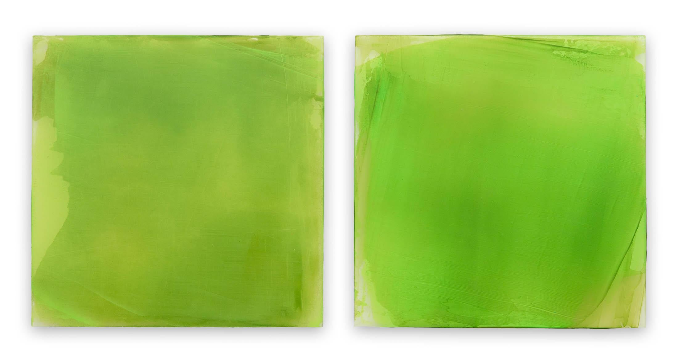 Abstract Painting Debra Ramsay - Verts (peinture abstraite)