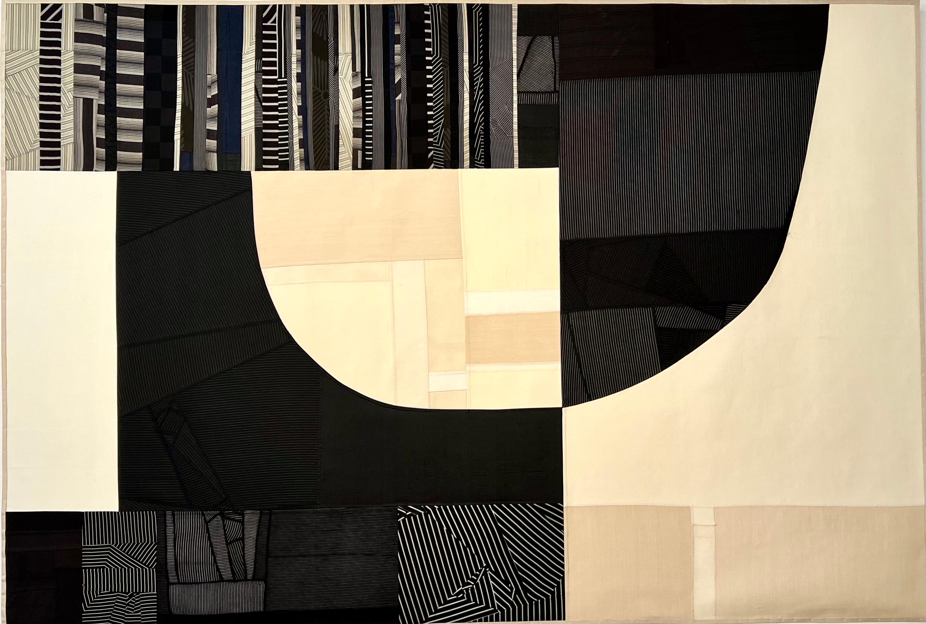 « Holding Light, Large #2 », œuvre d'art textile géométrique de Debra Smith
