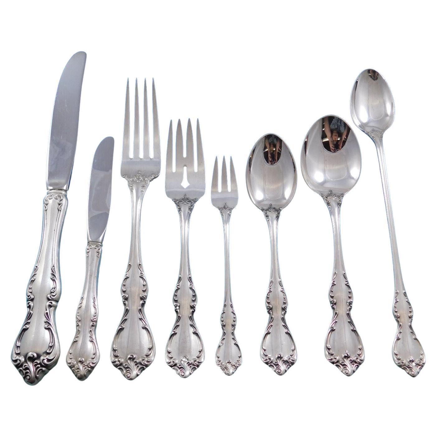 Debussy by Towle Sterling Silver Flatware Set for 12 Service 101 Pcs Dinner Size For Sale