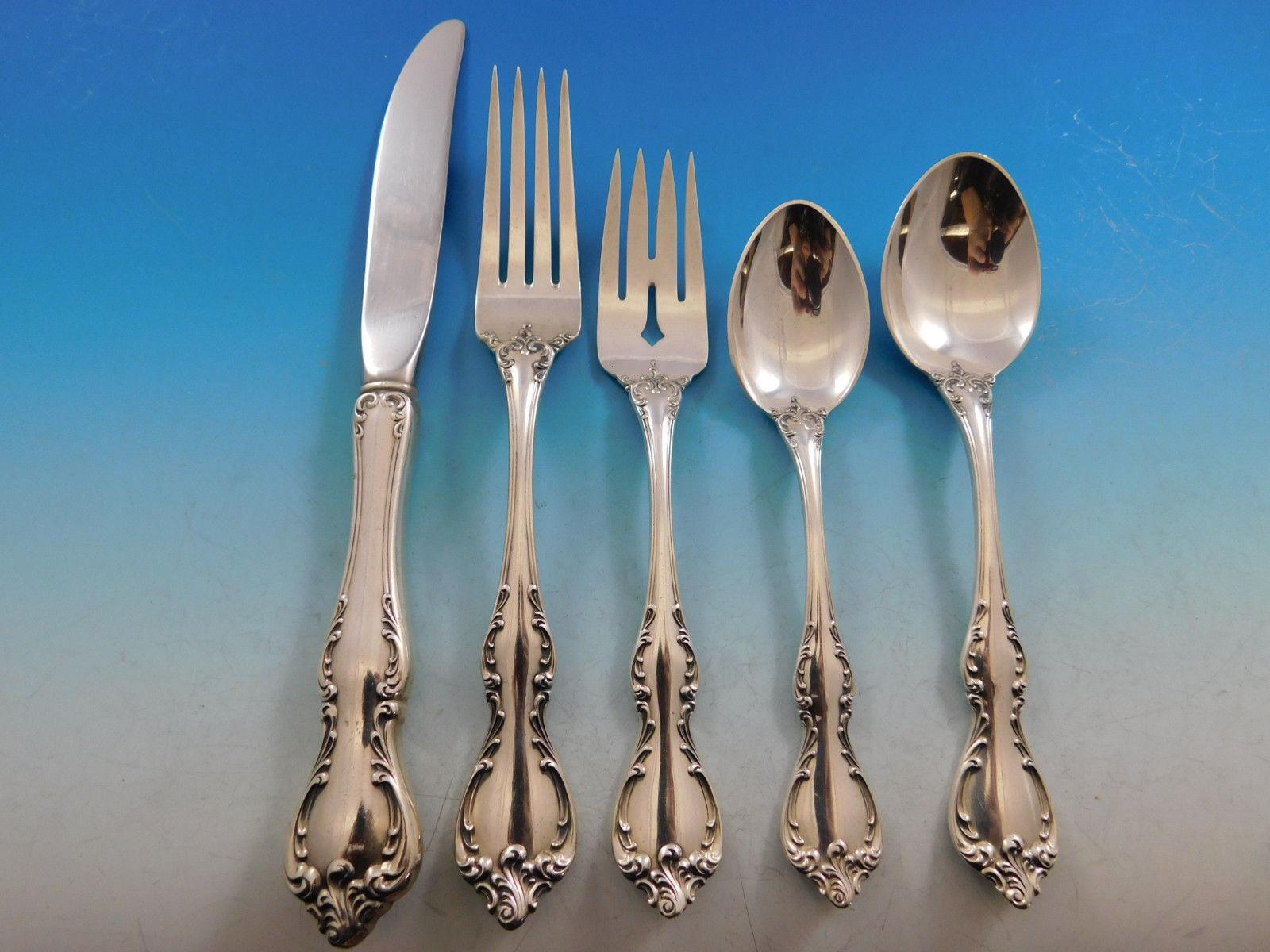 Debussy by Towle sterling silver Flatware set, 66 pieces. This set includes:

12 knives, 9