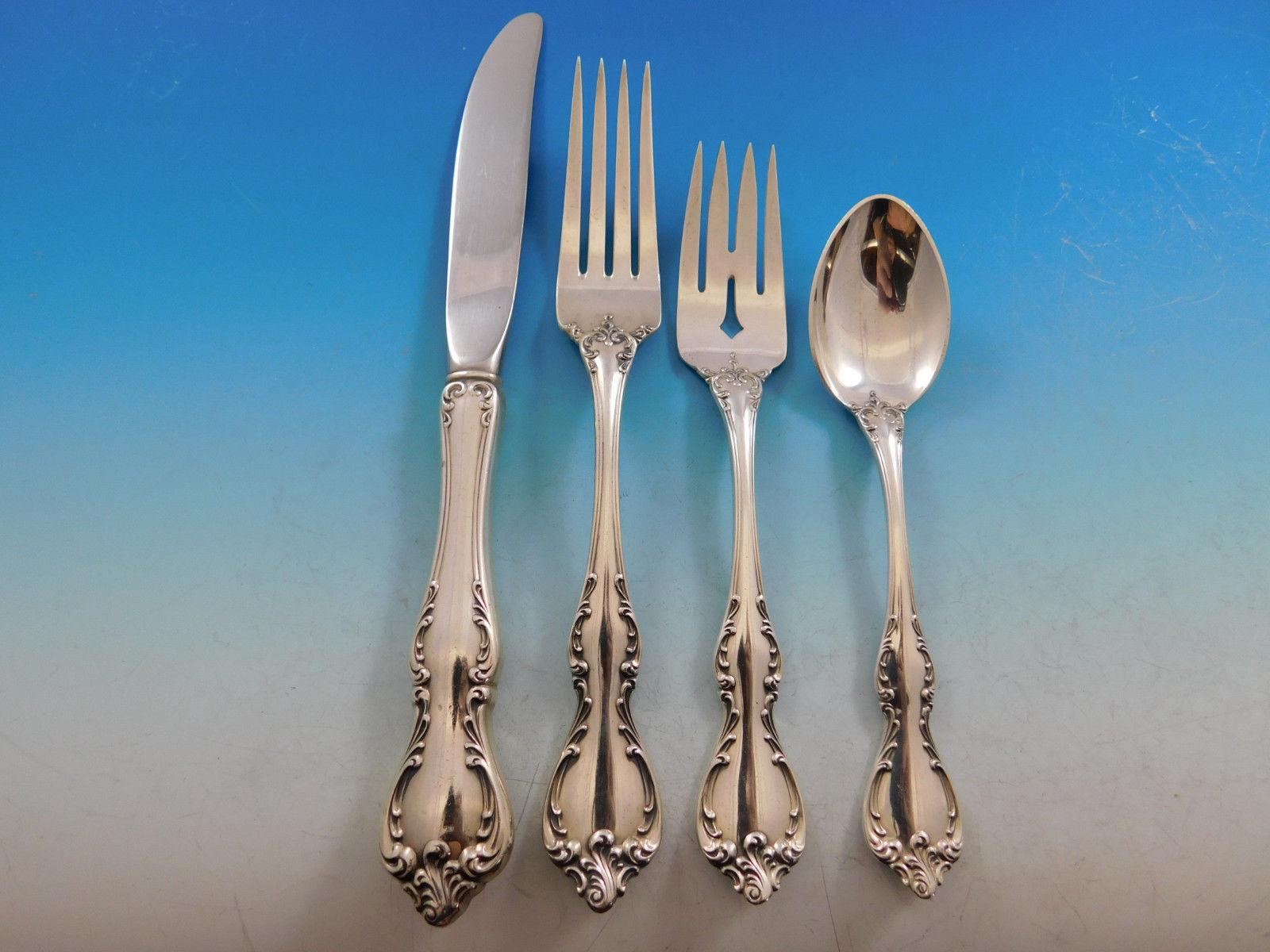 Debussy by Towle Sterling Silver Flatware Set for 12 Service 66 Pieces In Excellent Condition For Sale In Big Bend, WI