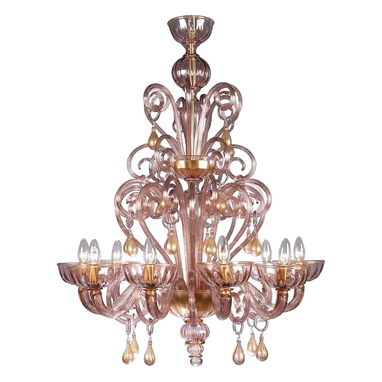 Debussy Chandelier by Wave Murano Glass by Roberto Beltrami