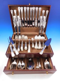 Debutante by Richard Dimes Sterling Silver Flatware Set 104 pcs B Monogram Deco