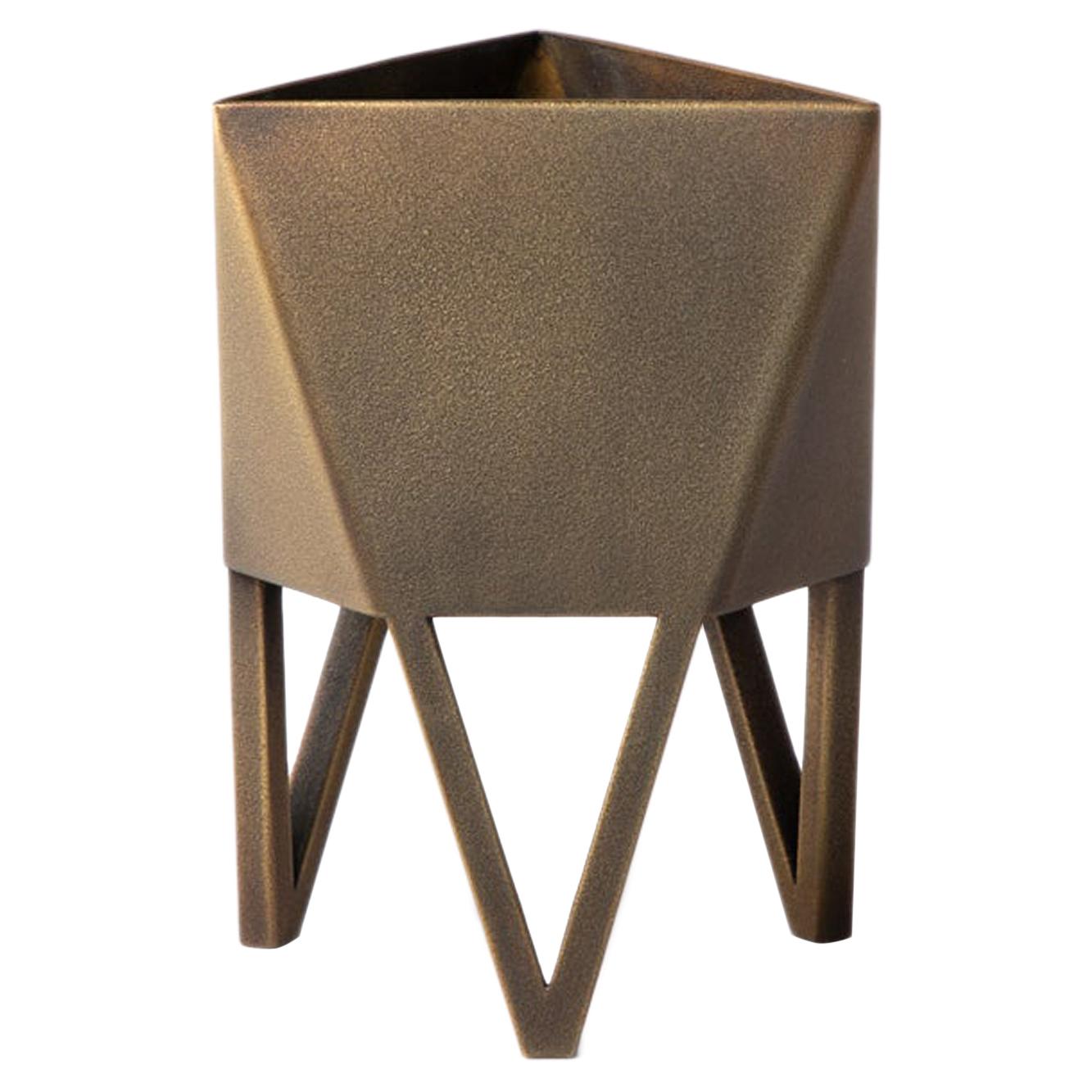 Medium Deca Planter in Brass by Force/Collide, 2021