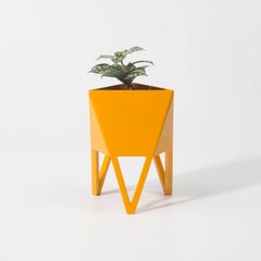 Small Deca Planter, Yellow, Steel, Powder Coated, Indoor/Outdoor, Force/Collide