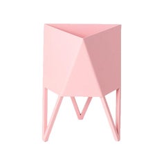 Medium Deca Planter, Light Pink, Steel, Indoor/Outdoor, Geometric, Force/Collide