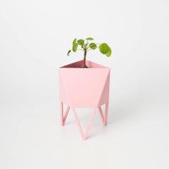 Small Deca Planter, Light Pink, Steel, Modern, Geometric by Force/Collide