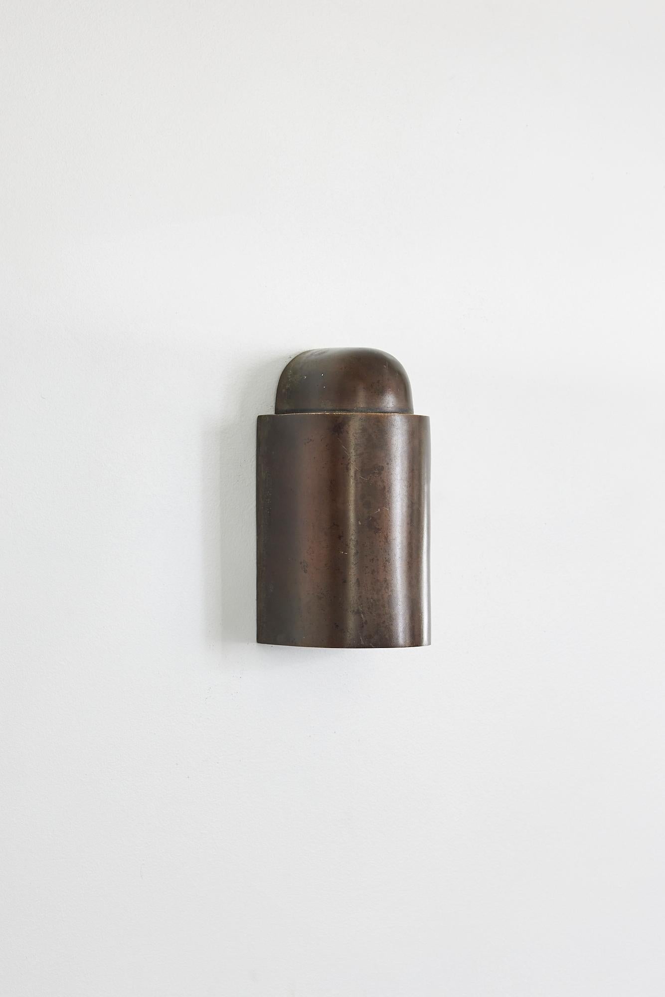 Australian Decade Wall Light, Weathered Brass by Dunlin For Sale