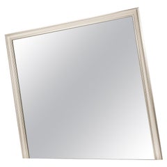 DECADENCE Oblique White Gold Big Mirror in Solid Wood - Hand Carved