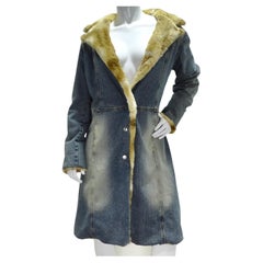 Manteau en jean avec fourrure de lapin Decades