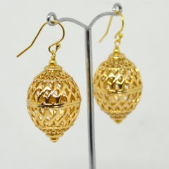 Decadent Jewels 24ct Gold Plated Brass Oval Filigree Earrings
