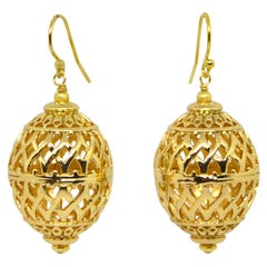 Decadent Jewels 24ct Gold Plated Brass Oval Filigree Earrings