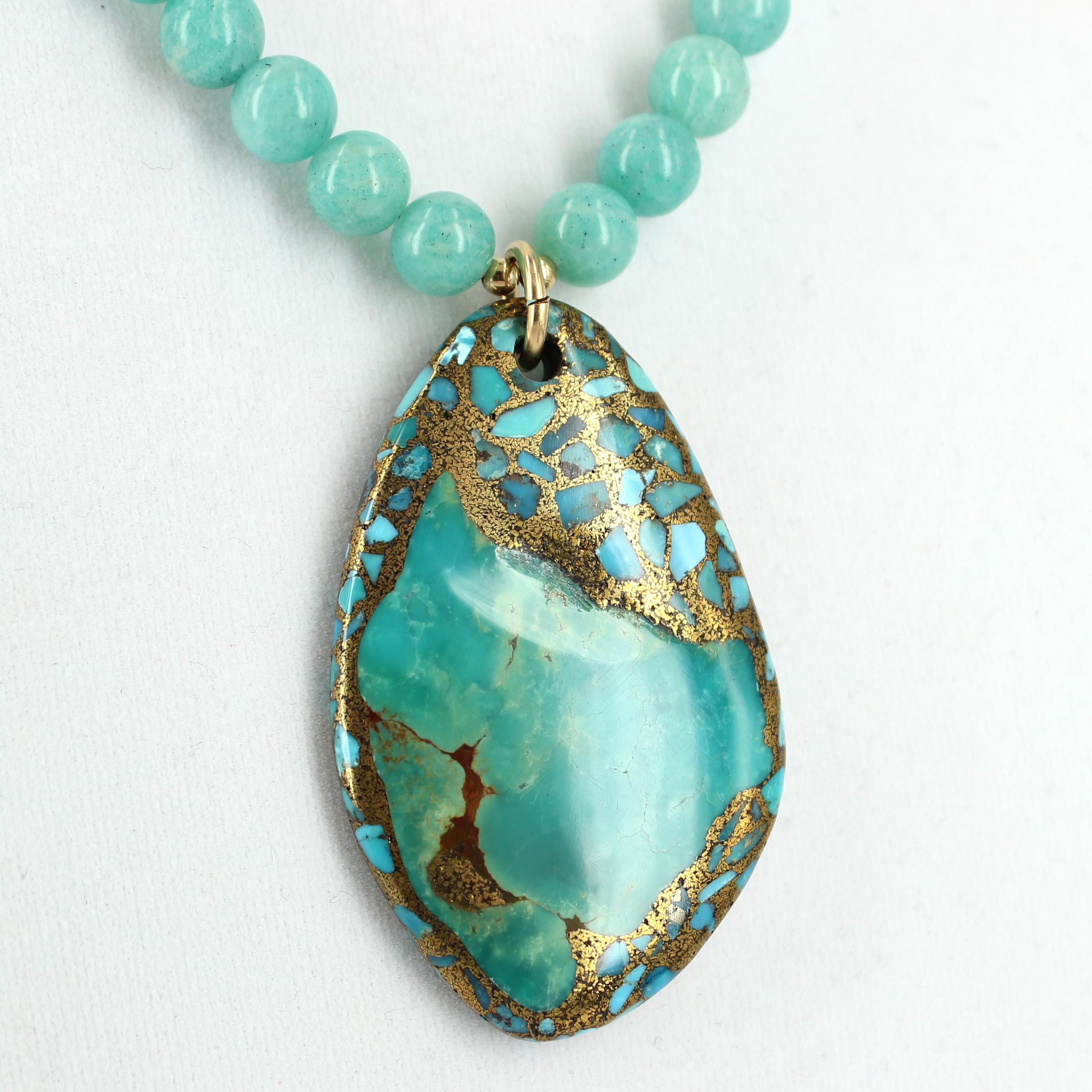 turquoise and gold necklaces