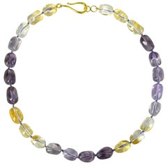 Decadent Jewels Amethyst Citrine shaded Gold Necklace