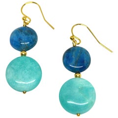 Decadent Jewels Apatite Amazonite Gold Earrings Decadent Jewels Apatite Amazonite Gold Earrings
