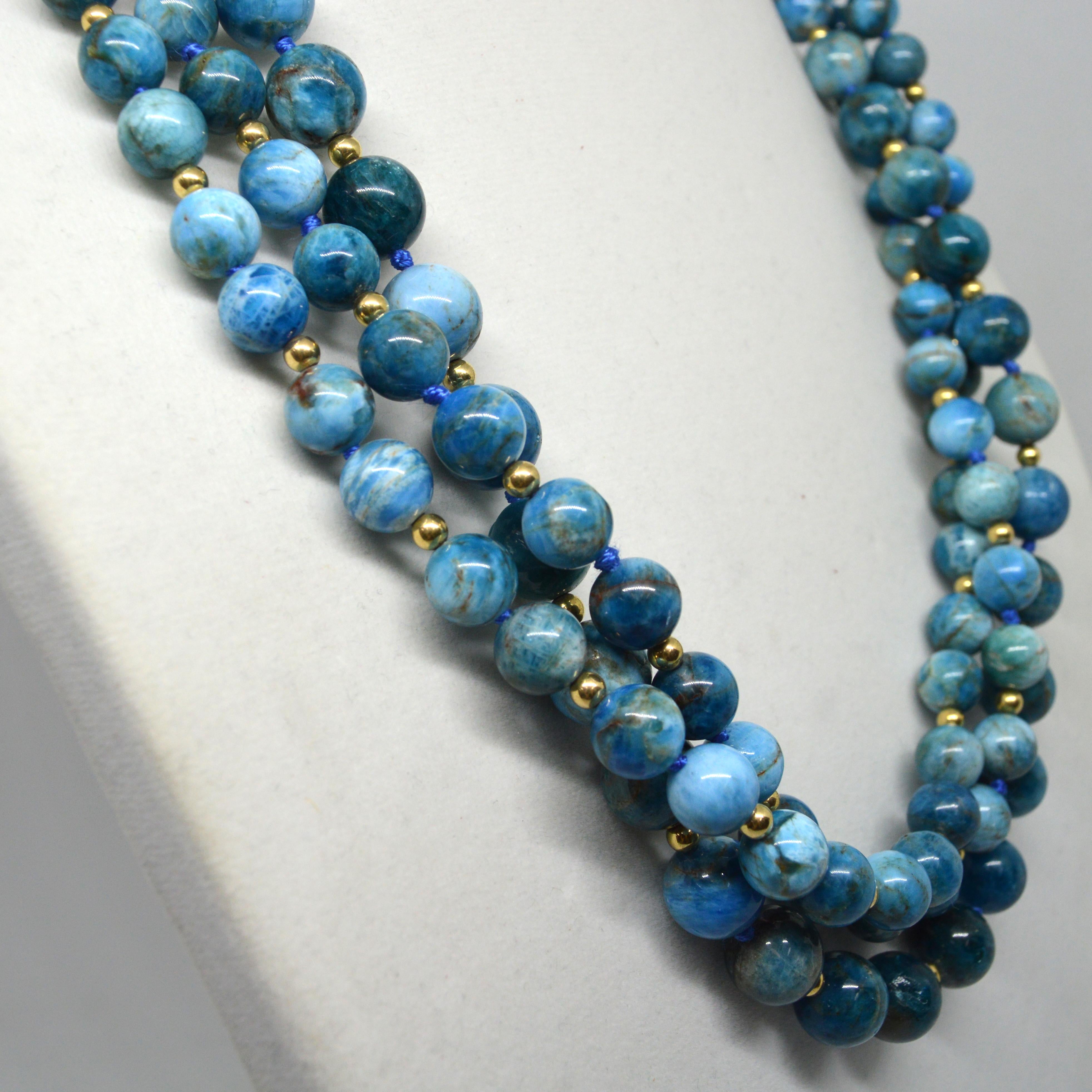Bead Decadent Jewels Apatite Multi Strand Gold Filled Necklace