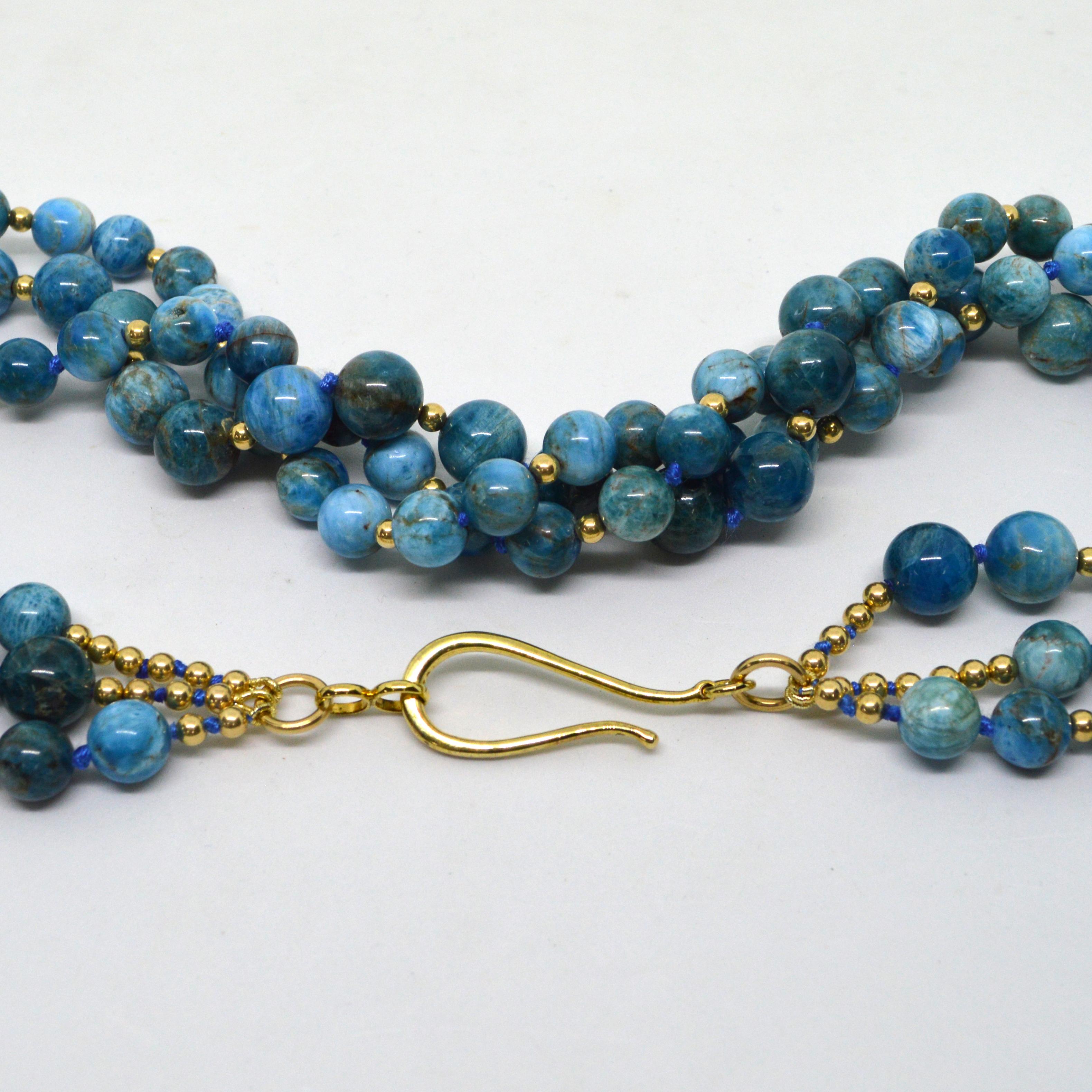 Women's Decadent Jewels Apatite Multi Strand Gold Filled Necklace