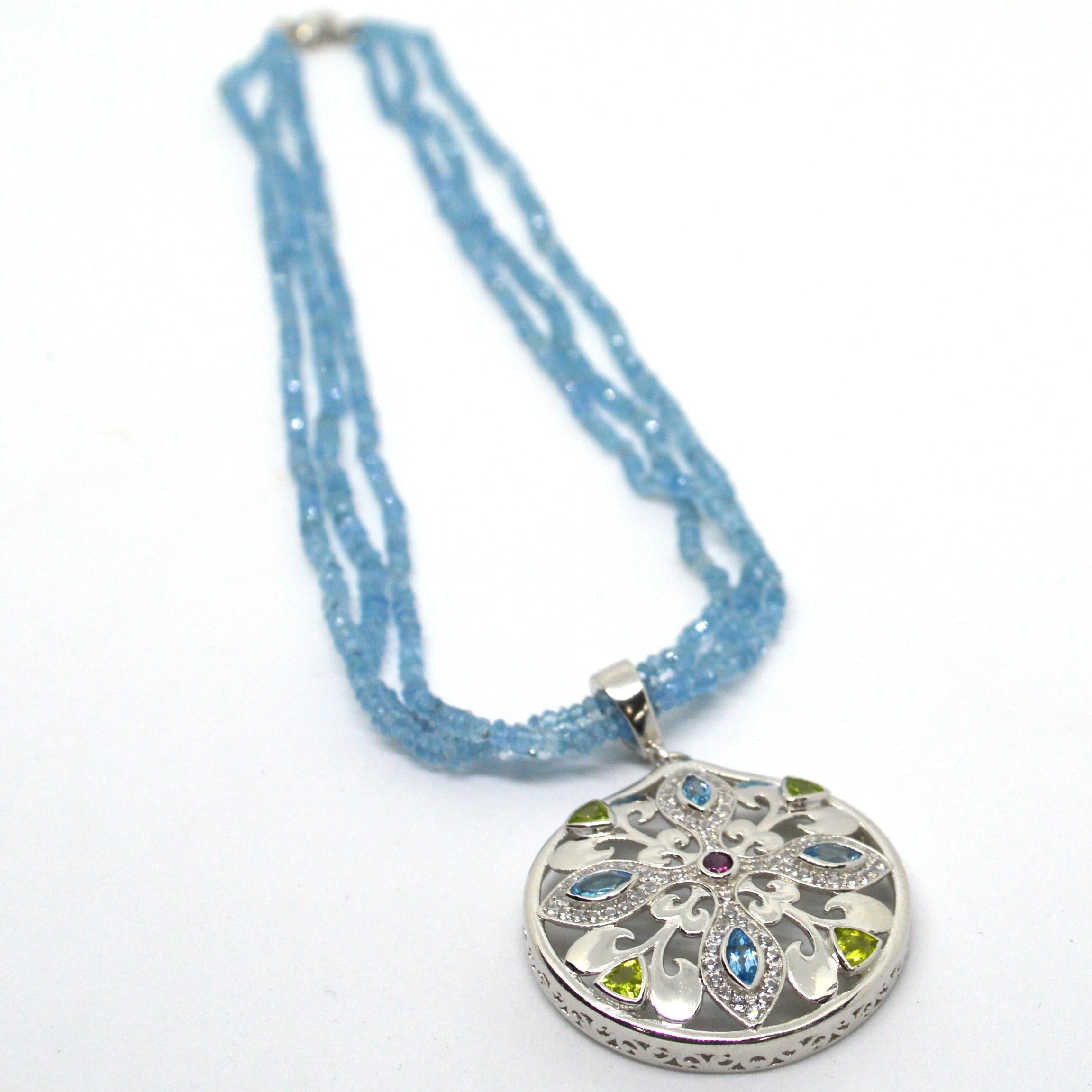 aquamarine and peridot necklace