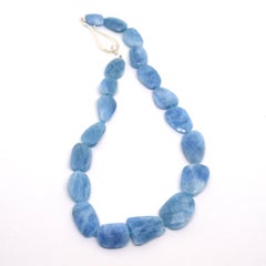 Decadent Jewels Aquamarine Nugget Silver Necklace