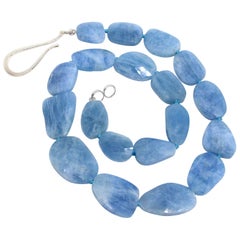 Decadent Jewels Aquamarine Nugget Silver Necklace