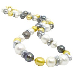 Decadent Jewels Baroque Australian South Sea & Tahitian Pearl 14k Gold Necklace