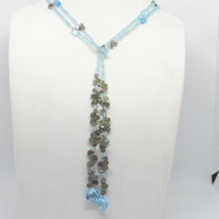 Decadent Jewels Blue Topaz Labradorite Lariat Necklace