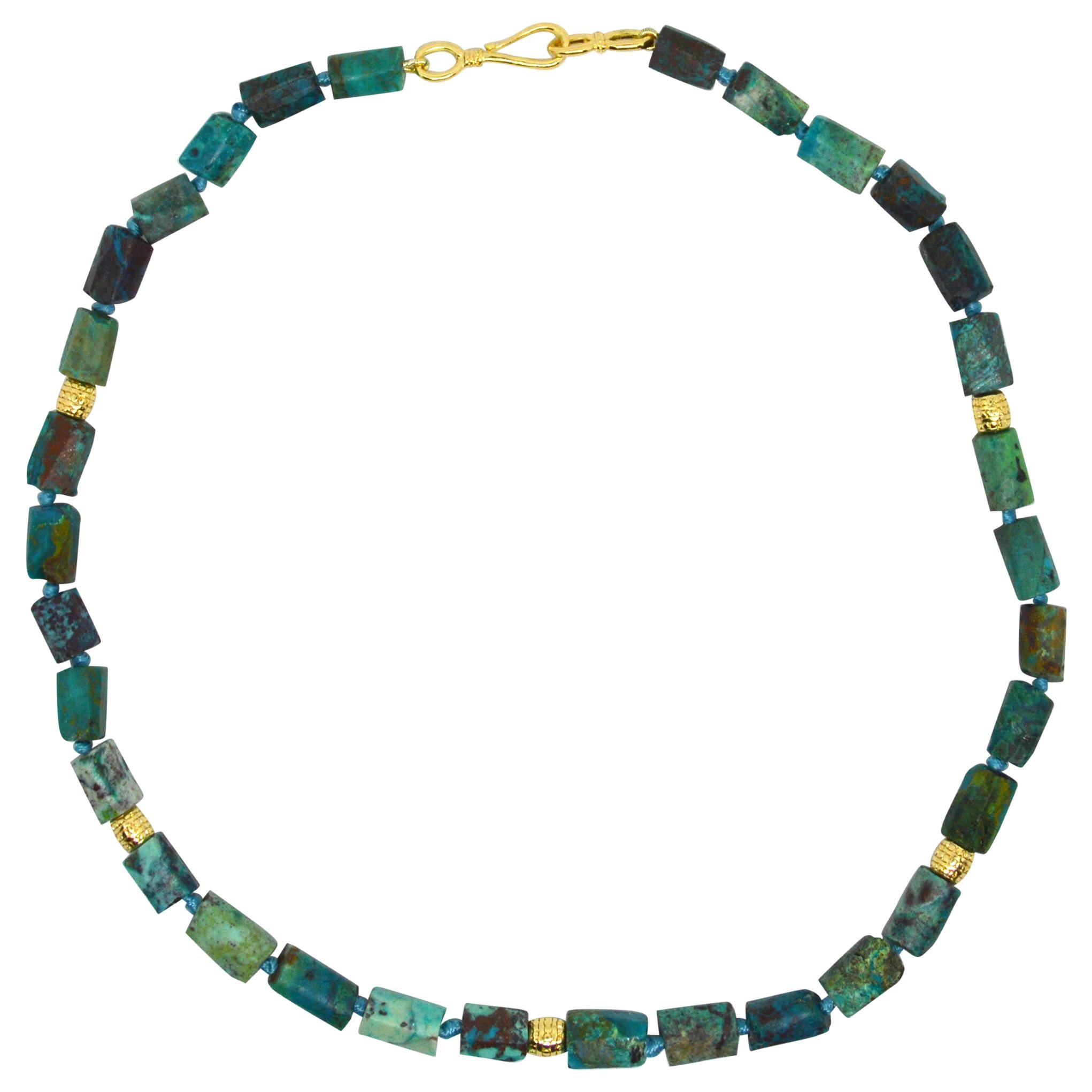 Decadent Jewels Chrysocolla Gold Necklace