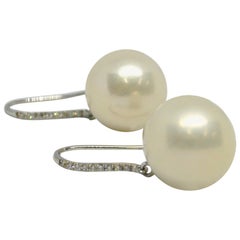 Decadent Jewels Diamond Pearl 18 Karat Gold Earrings