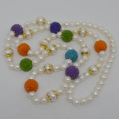 Decadent Jewels Fresh Water Pearl Beaded Gemstone Necklace