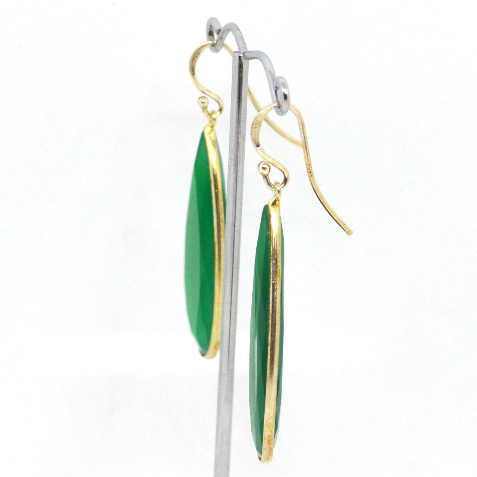 green onyx teardrop earrings