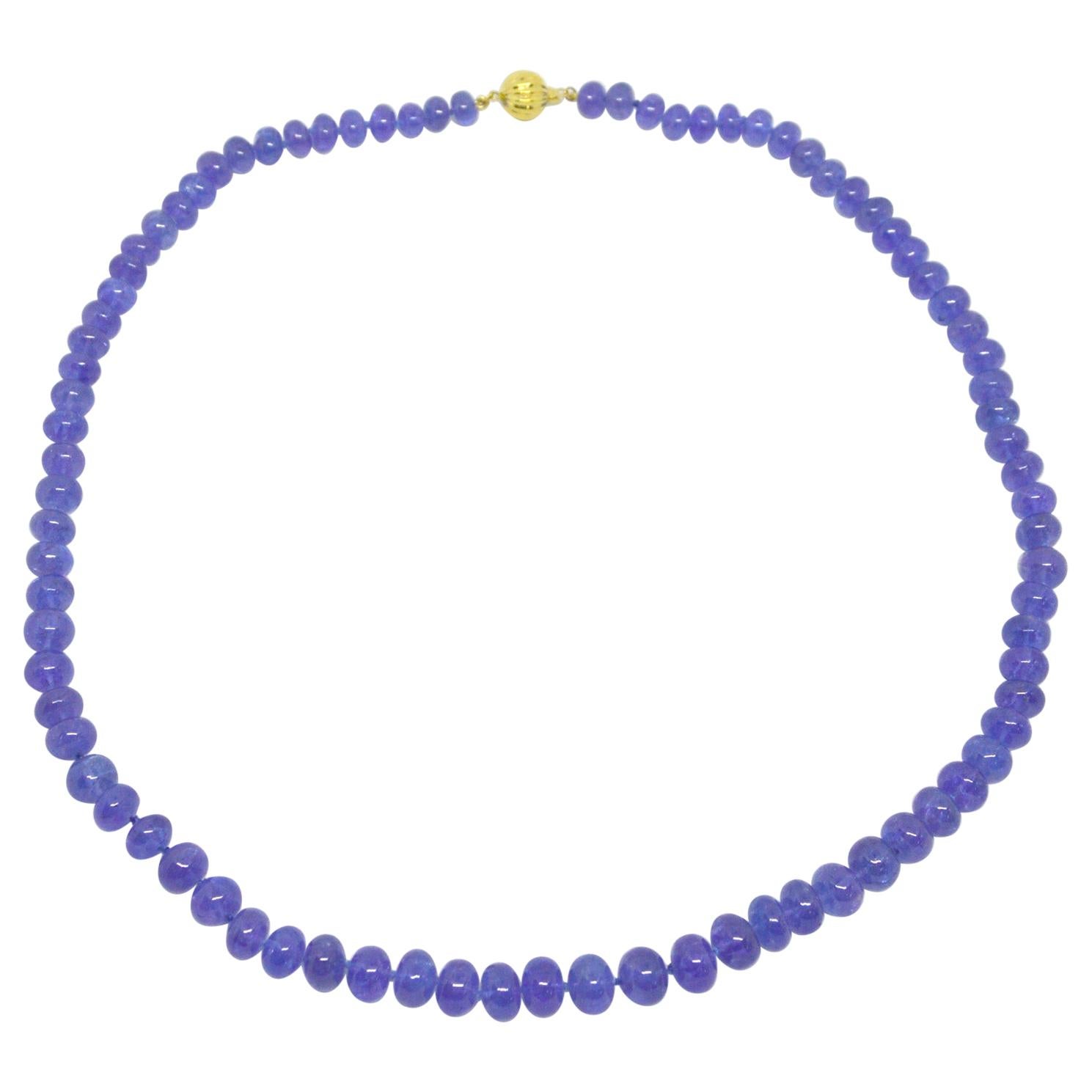Decadent Jewels High Quality Tanzanite Graduated Gold Necklace
