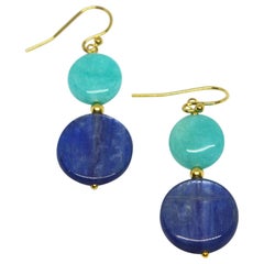 Decadent Jewels Kyanite Amazonite Gold Earrings