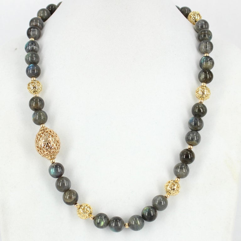 Decadent Jewels Labradorite Gold Necklace For Sale at 1stDibs