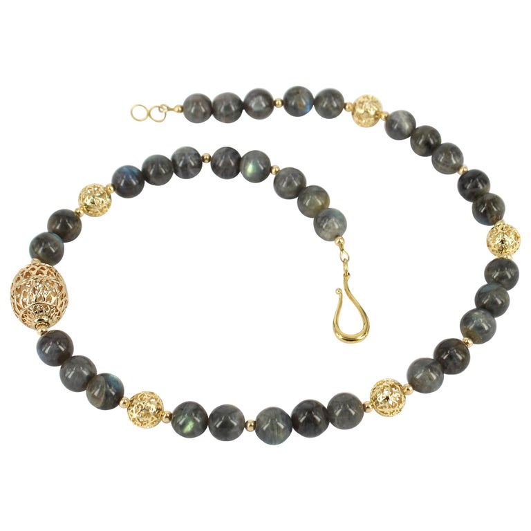 •AEON• labradorite + gold necklace (16