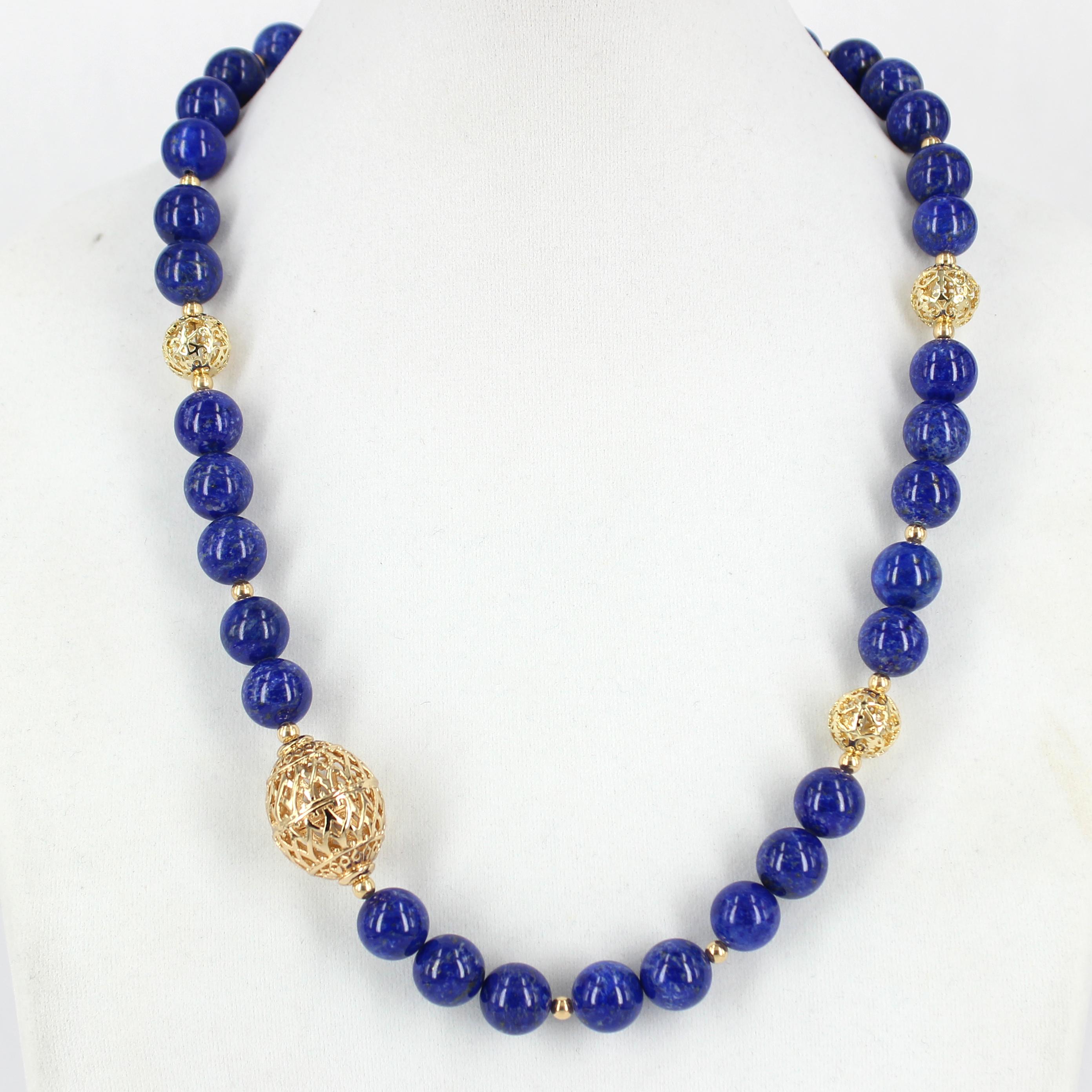 lapis and gold necklace