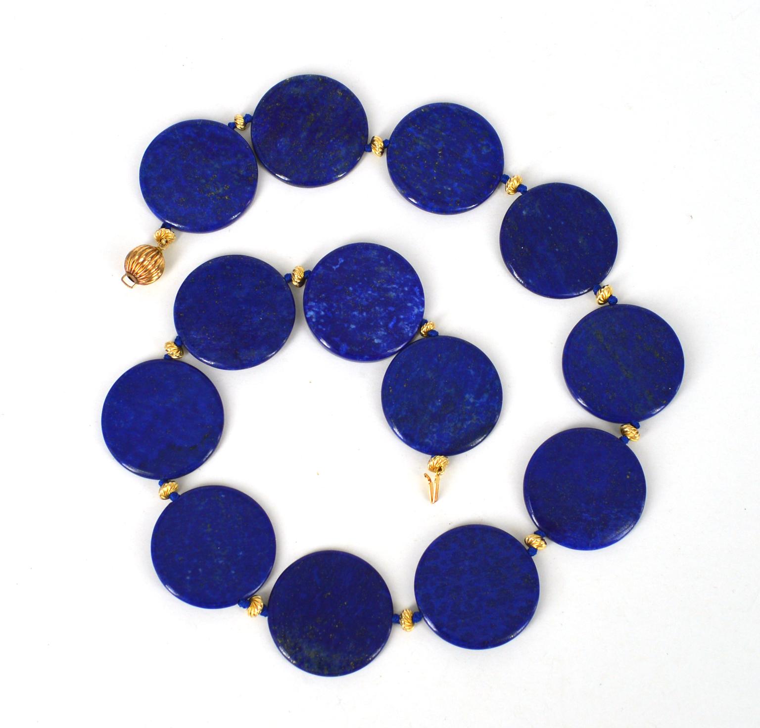 Women's Decadent Jewels Lapis Lazuli Disk Necklace
