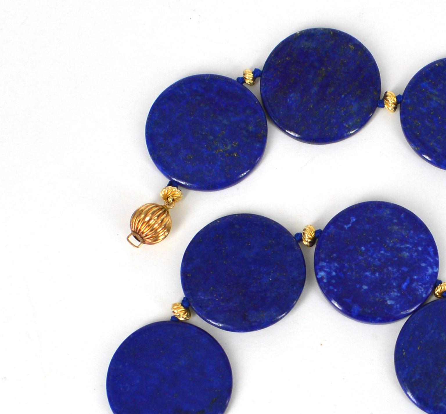 Decadent Jewels Lapis Lazuli Disk Necklace 1