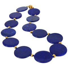Decadent Jewels Lapis Lazuli Disk Necklace