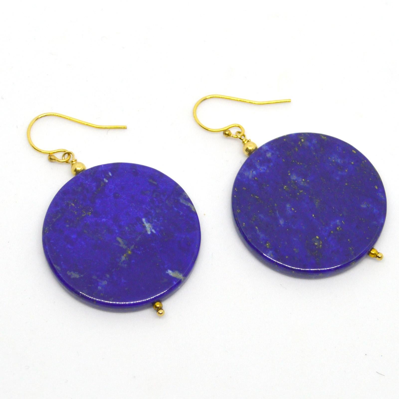 Contemporary Decadent Jewels Lapis Lazuli Gold Earrings