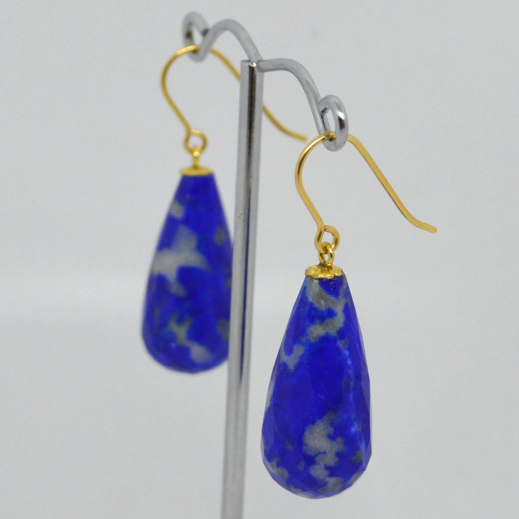 Decadent Jewels Lapis Lazuli Gold Earrings In New Condition In Sydney, AU