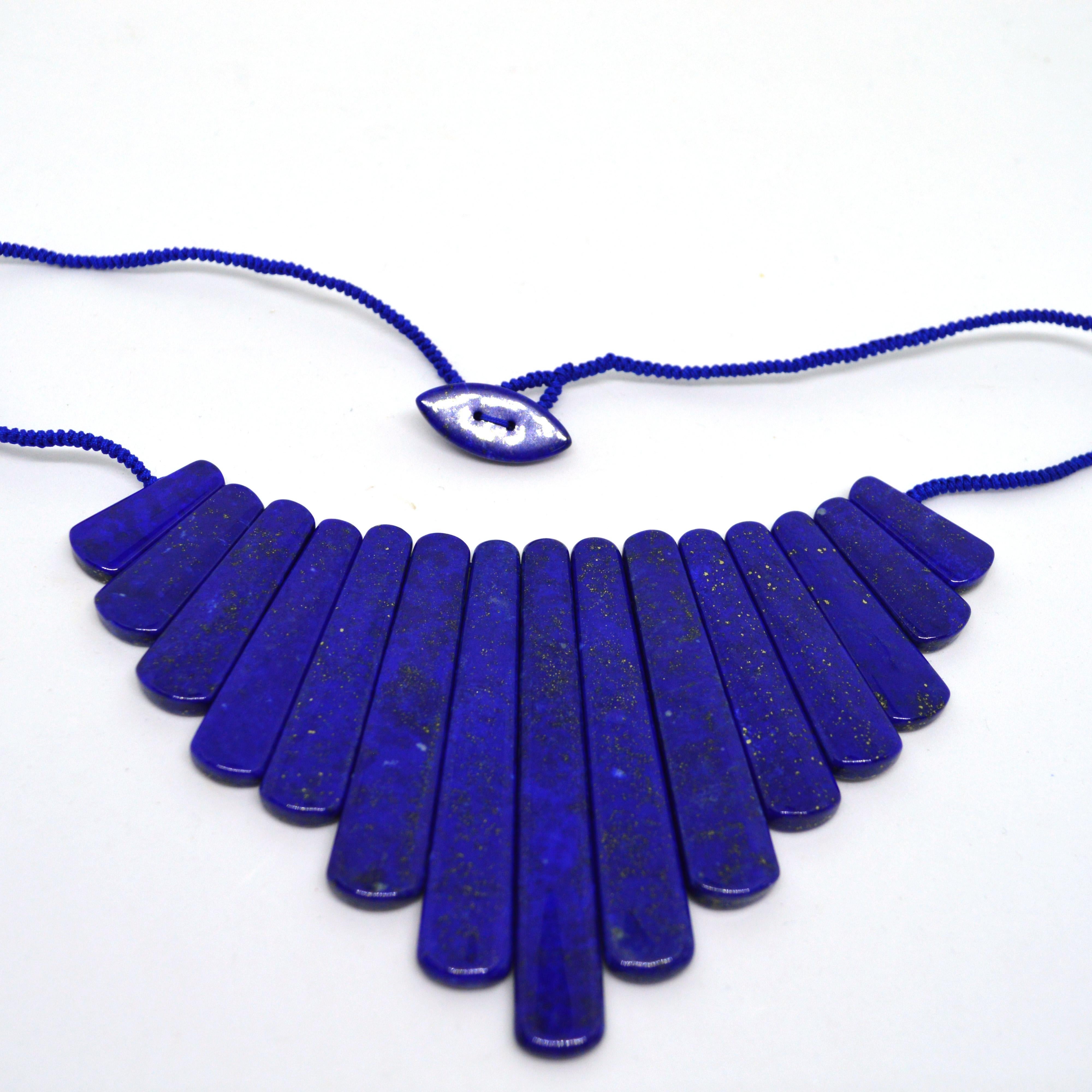 Modern Decadent Jewels Lapis Lazuli Spear Necklace For Sale