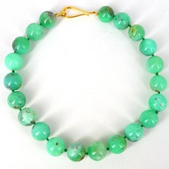 Decadent Jewels large Chrysophrase Gold Necklace
