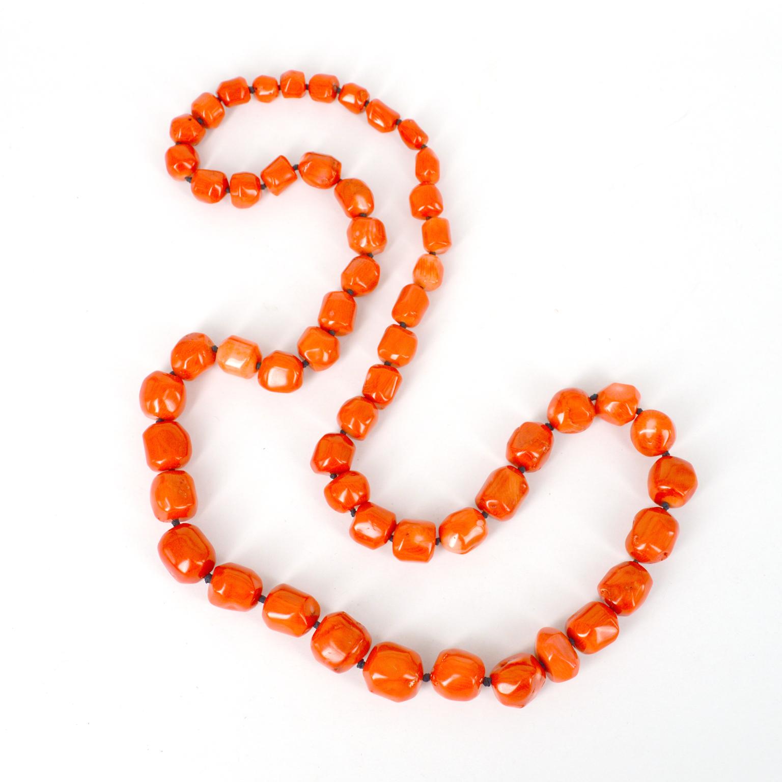 Modern Decadent Jewels Long Coral Necklace