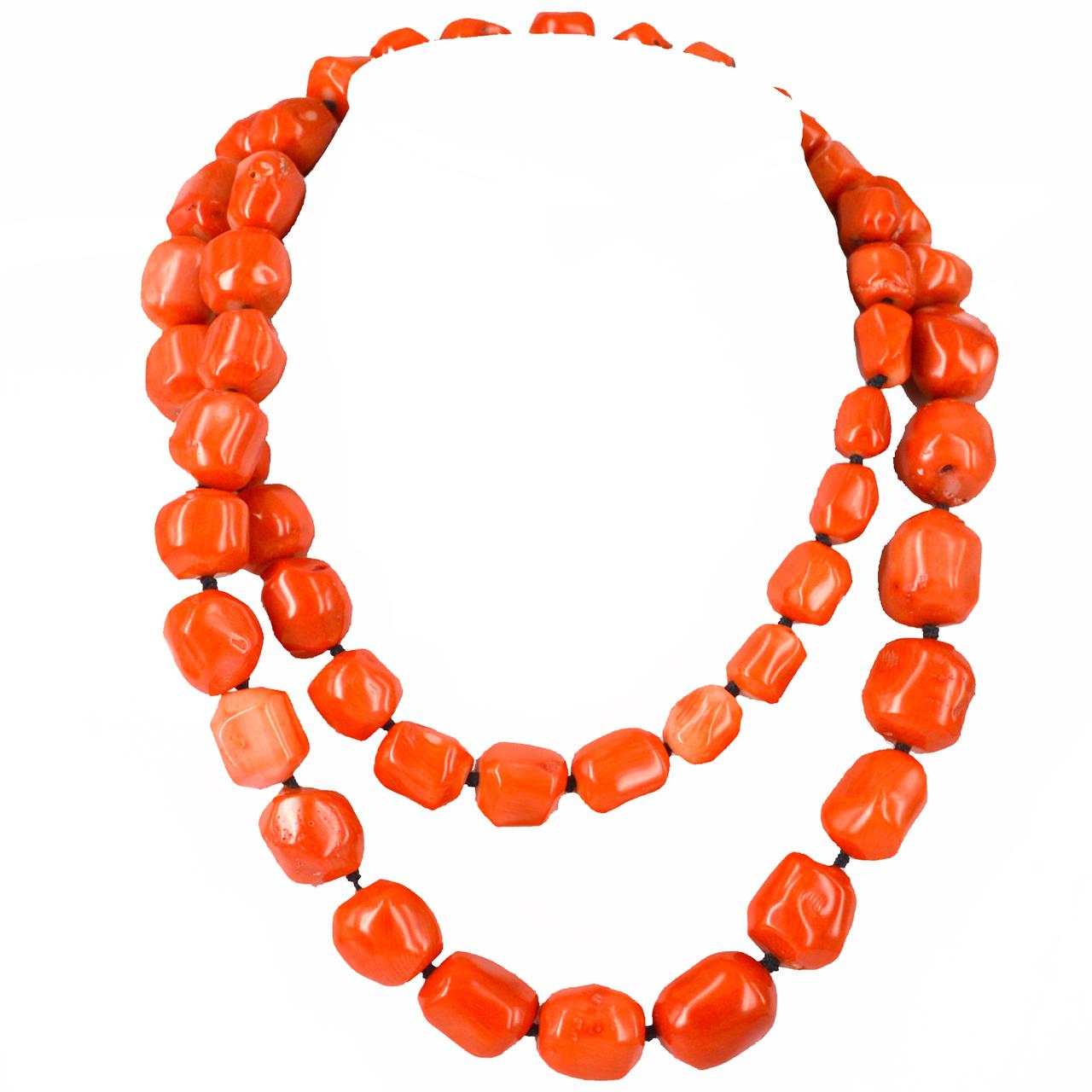 Decadent Jewels Long Coral Necklace In New Condition In Sydney, AU