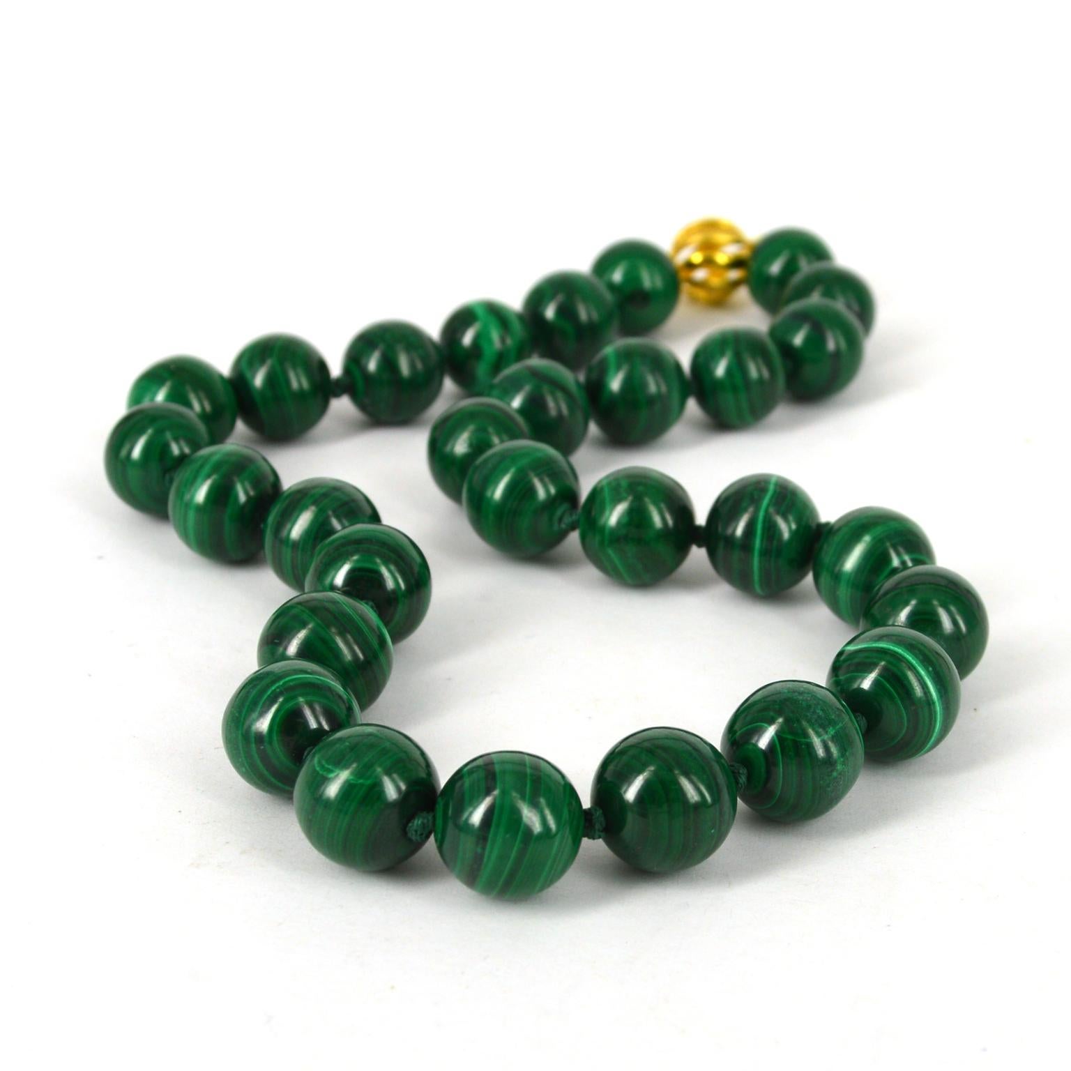 Modern Decadent Jewels Malachite Gold Necklace