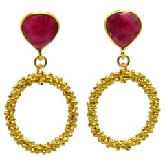 Decadent Jewels Ruby Dyed Stud Earrings
