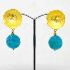 Decadent Jewels Russian Amazonite Faceted Stud Earrings