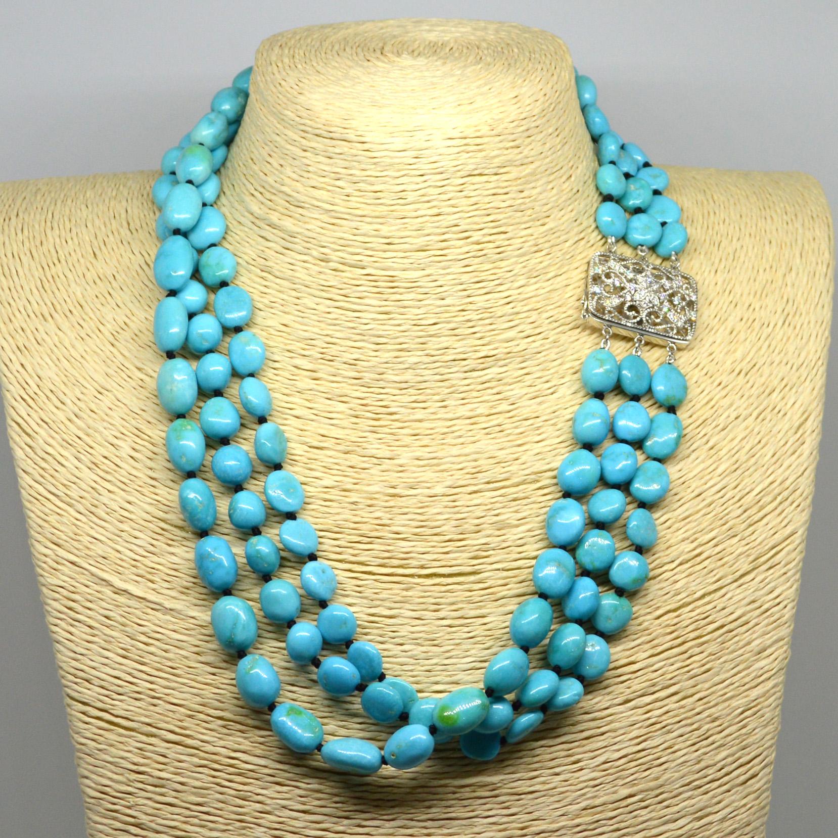 sleeping beauty turquoise bead necklace